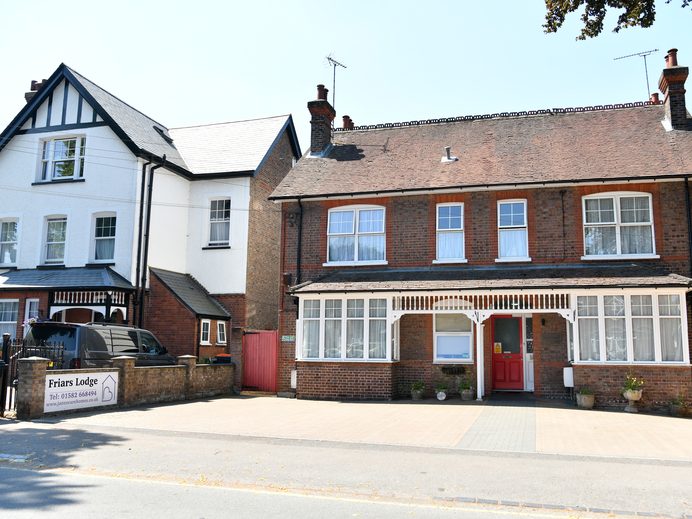 Front of Friars Lodge care home on Priory Road, Dunstable